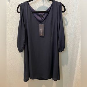 Noctflos Navy Cold Shoulder Dress Medium NWT